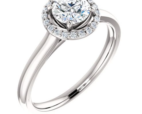 Halo Simple Diamond Ring- Anillos de compromiso en Monterrey