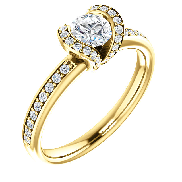 Halo Side Diamond Ring- Anillos de compromiso en Monterrey